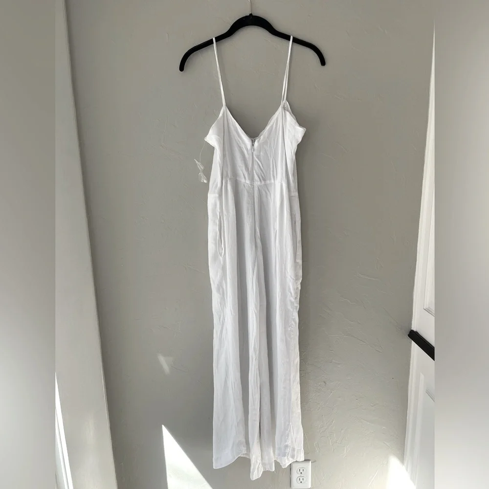 🤍NEW FREE PEOPLE EILEEN CREPE WIDE LEG LACE JUMPSUIT 8